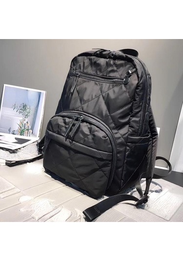 Oxford Sırt Çantası Kadın Eğlence Sırt Çantası Yeni Su Geçirmez Unisex Sırt Çantası Büyük Kapasiteli Basit Seyahat Yolcu Çantası Öğrenci Sırt Çantası Black Siyah