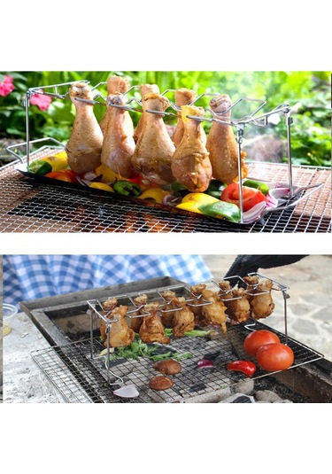 Gajeena Paslanmaz Çelik Pijama Tencere Izgarası - Dayanıklı, Kuru Tutucu, Katlanabilir Tasarım, Ev Ve Dışarıda Kullanıma Uygun Gümüş