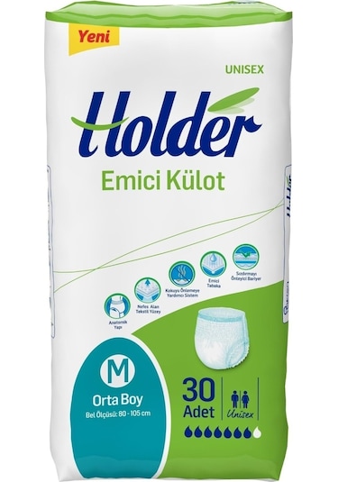 Holder Emici Külot Yetişkin Hasta Bezi Orta Boy Medium 30 X 3 Adet Diğer