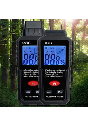 Trendooze Homyl Ahşap Nem Ölçer Higrometre 2 Pimli 4 Modlu Cihazı
