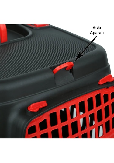 Pribor Kedi Köpek Evcil Hayvan Taşıma Çantası Box Orta Boy Çok Fonksiyonlu Siyah-kırmızı