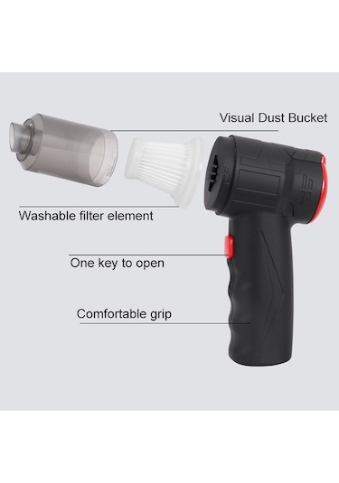 Küçük Araba Üfleme Ve Emme Çift Amaçlı Elektrikli Süpürge Şarj Modeli Süper 16000pa