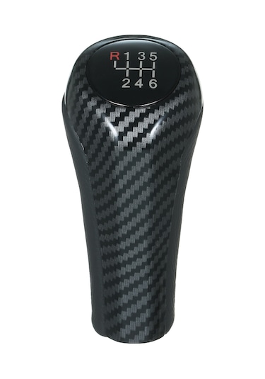 Mufunye Bmw İçin Karbon Fiber Desenli Işıklı 6 Vites Manuel Vites Kolu Başlığı Kırmızı