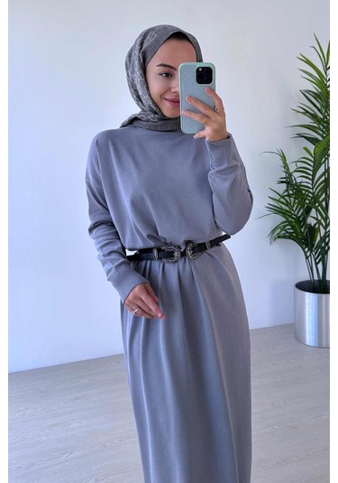 Merserize Elbise - Gri Gri