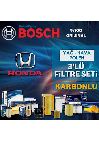 Honda Civic 1.6 Fc5 Bosch  Filtre Bakım Seti 2017-2021 (495330781)