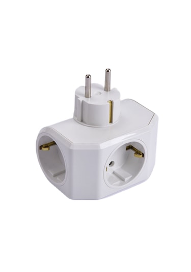 Viko Yonca Plus Üçlü Topraklı Priz Beyaz - 90303003