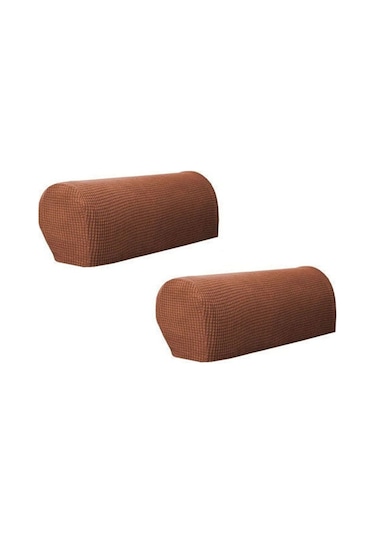 Springsun Kahverengi Yıkanabilir Esnek Koltuk Kol Koruyucu Kılıfı 1 Çift - 55cm Uzunlukta Poliester Malzeme Kahverengi