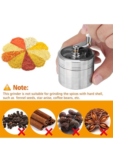 Jialan Çevirme Kranklı Ot Değirmeni, Metal Bitkiler Öğütücü, 4