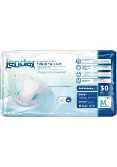 Tekstil Yüzeyli Bel Bantlı Yetişkin Hasta Bezi Medium 30'lu 8 Paket 240 Adet M