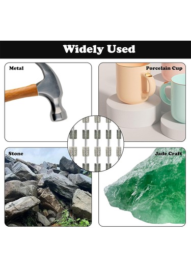 Xurunkeji 48 Adet Elmas Matkap Taşlama Ucu Uyumlu Parlatma Kitleri Cam Matkap Ucu 1/8 İnç Ahşap Cam Seramik Aksesuarları