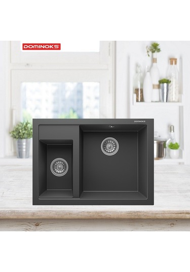 Domınoks Volta70 Tezgah Üstü Granit Evye Antrasit 50 x 70 CM