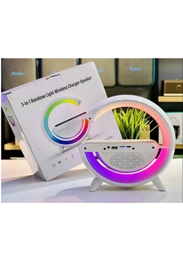 Rgb Işıklı Bluetooth Hoparlörlü Akıllı Masa Lambası Kablosuz Şarj Destekli Çok Fonksiyonlu Led Lamba
