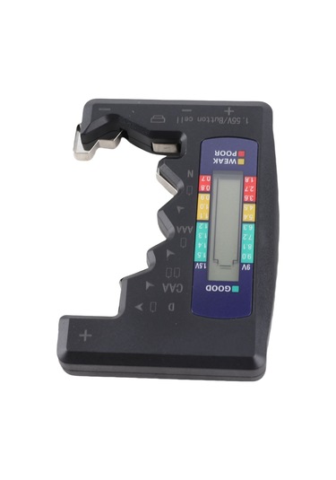 Vkemall Siyah Dijital Pil Test Cihazı - C/d/9v/aa/aaa/1.5v Li-pil Göstergesi, Lcd Ekranlı Pil Gücü Tespit Aleti