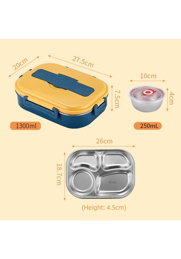 Mufunye Pembe Büyük Boy 4 Bölmeli Çorba Tablası Ve Bulaşıklar İle Lunchbox Pembe