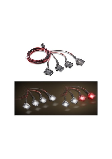 1:10 Rc Araçlar İçin 4 Adet Kare Şekilli Led Aydınlatma - 2 Beyaz, 2 Kırmızı