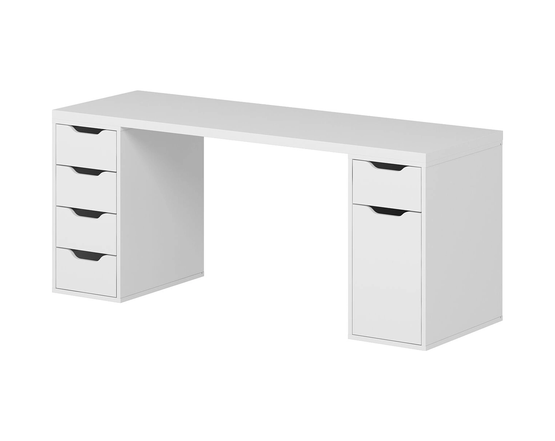 Alen 180 Cm 5 Çekmeceli Dolaplı Çalışma & Oyuncu Masası - Beyaz Beyaz