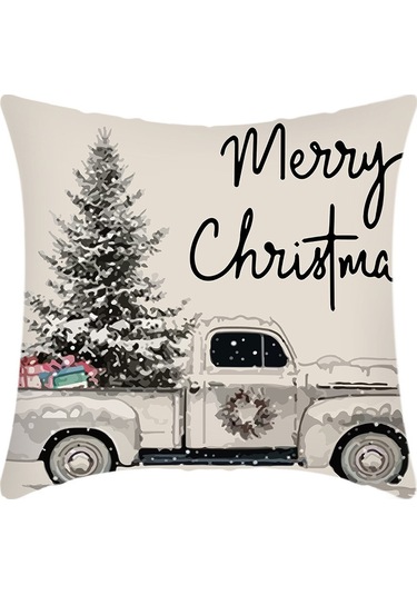Cartoon Hand-painted Style Christmas Decorative Pillow No.52 Ekru