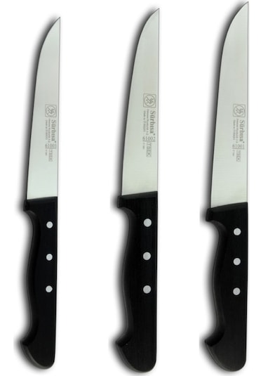 Sürbısa 61001 61002 61003 3'lü Mutfak Seti Siyah