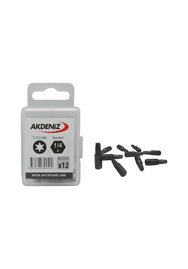 Akdeniz AKD/T25225 1/4 Torx T25 x 25 MM Bits Uç 24'lü