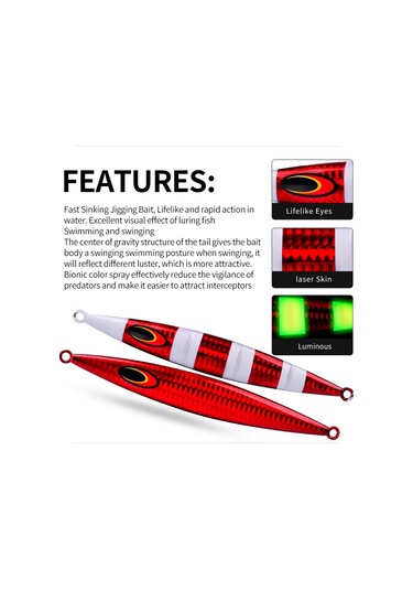 Proberos F125 Koşu Steelhead Derin Deniz Tekne Balıkçılık Cazibesi Hızlı Batan Deniz Balıkçılığı Sahte Yem, Boyut: 250g Aydınlık Renk C