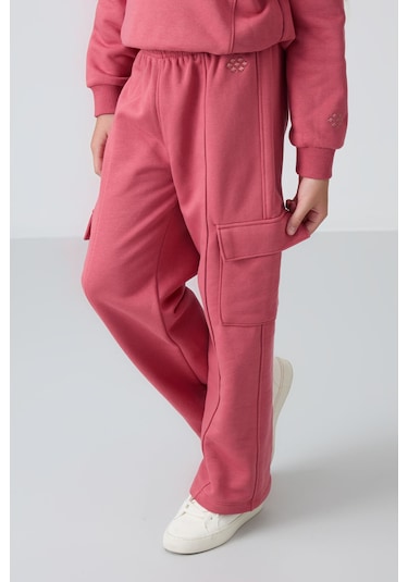 Tommy Life Yaban Gülü Pamuklu İçi Tüylü Yumuşak Dokulu Standart Fit Nakışlı Kız Çocuk Eşofman Takım - 75159 Gül Kurusu