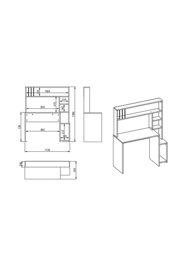 Olivia Çalışma Masası Beyaz