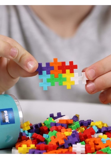 Plus - Plus Minecraft Temalı Silindir Kutuda Gökkuşağı Yapı Oyuncağı - Rainbow 100 Parça 4265