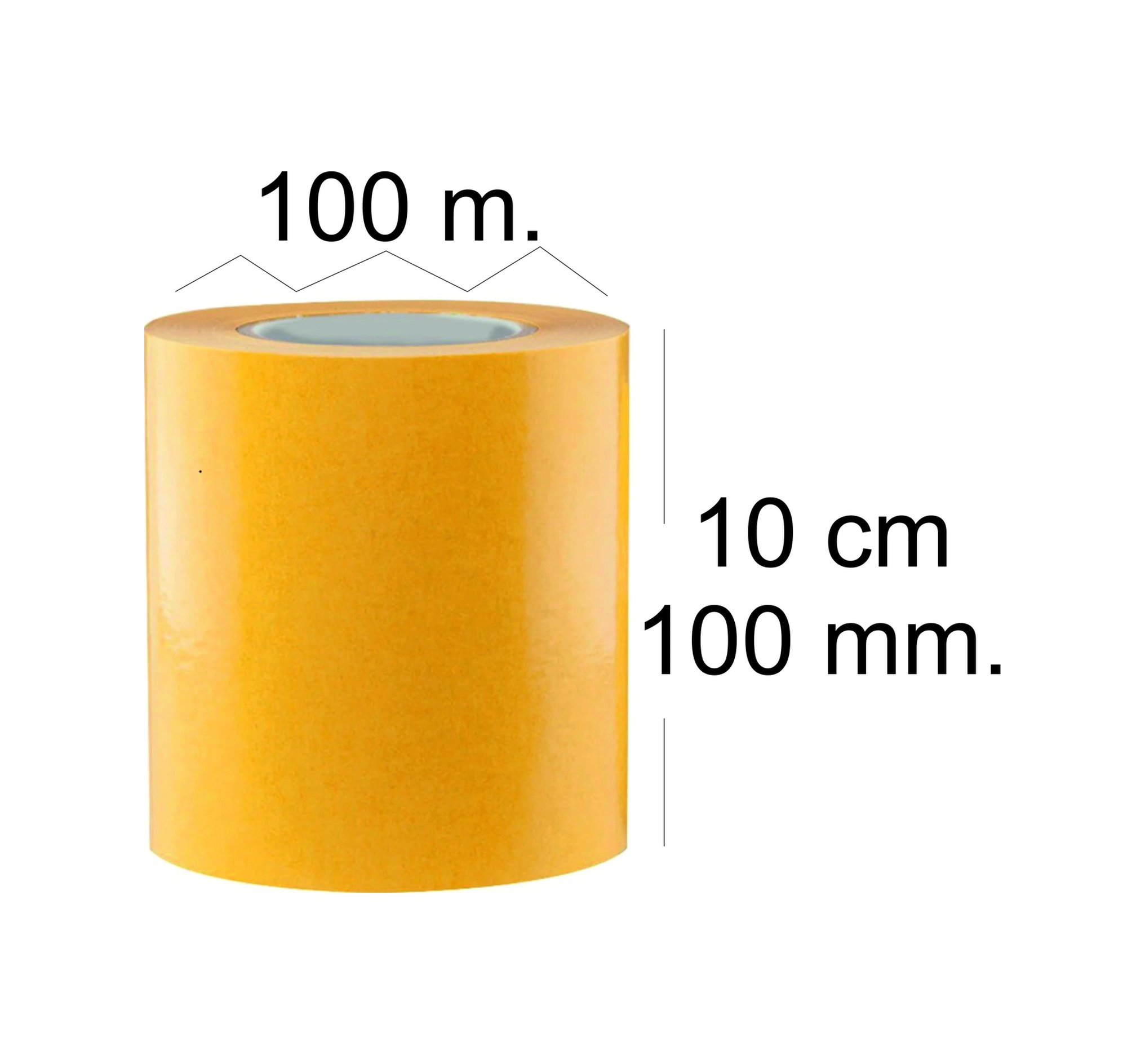 Çift Taraflı Şeffaf Sarı Bant 100 M. Uzunlukta 100 Mm Eninde 1