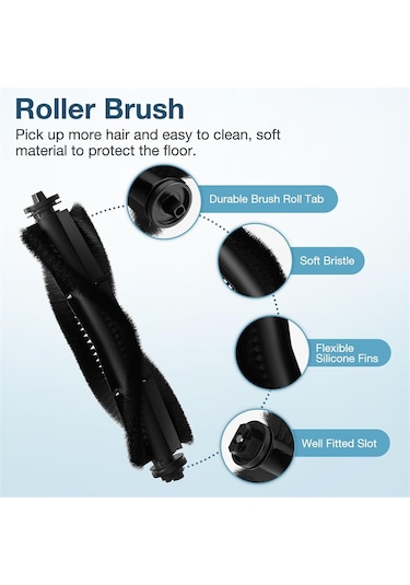 Synodicmonth Eufy X8 Pro/x8 Pro Ses Robot Süpürge Yedek Parçaları Ana Fırça Yan Fırça Filtre Toz Torbası Paspas Bezi