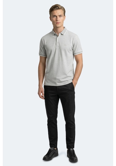 Slazenger Zeru Erkek Polo Yaka Gri Tişört