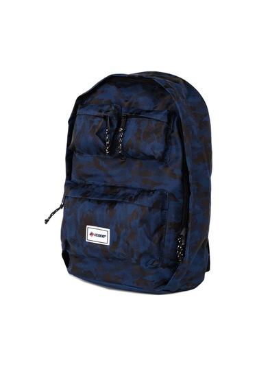 Lacivert Icone Kamuflaj Baskılı Dört Cepli Sırt Çantası Lacivert