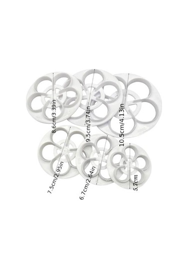 Şeker Hamuru Kalıbı Gül Yaprağı 6 Lı Beyaz