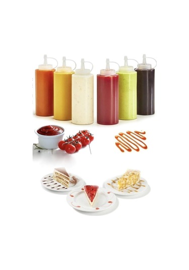 Sun Plastik Plastik Yağlık Sosluk Şişesi 750 ml Şeffaf Yağdanlık Şişe Plastik