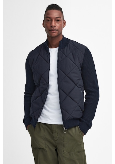 Barbour Newland Zip Through Knitted Jumper Kazak Ny91 Navy Lacivert