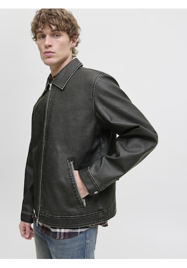 Erkek Suni Deri Ceket - Casablanca - 12278839 Black
