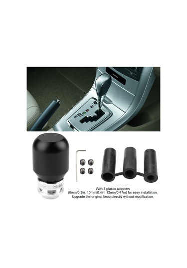 Springsun Ev Tamiri İçin Evrensel Metal Vites Topu - Siyah, 3 Adet Adaptör 8mm,10mm,12mm İle Kolay Kurulum, Dayanıklı Malzeme Siyah