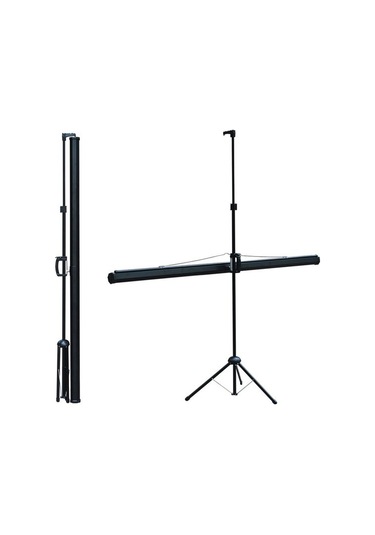 Tx-18 180x180 Tripod İthal Projeksiyon Perdesi Arkası Siyah Fonlu