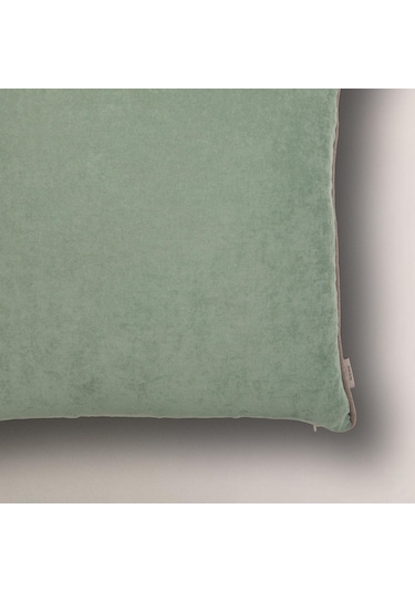 Efe Biye Detaylı Düz Kırlent Kılıfı Su Yeşili