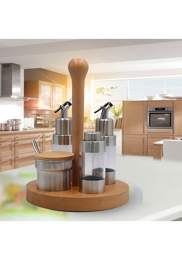 Sones Ahşap Yaratıcı Baharat Kavanozu Seti Mutfak Rafı Diğer