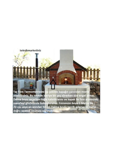 100 MM 500 C Derece 70 CM Dalma Boylu Kazan.fırın.taş Fırın Termometresi