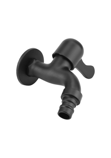 Dış Mekan Musluğu 304 Paslanmaz Çelik Siyah Duvara Monte Musluk Bahçe Su Musluğu Banyo İçin 1