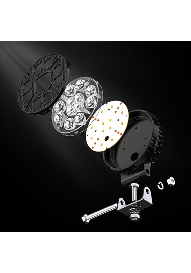 Arazi Aracı Tepe Ve Tampon Çalışma Lambası Ve Sis Farı 4 İnç 12-24v Gündüz Led Drl Sarı