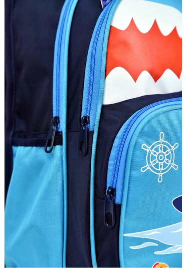 Alfa Mec Çekçekli Köpek Balığı Baskılı, Ortopedik Sırt Özellikli, İlkokul