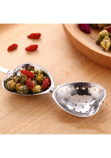 Sones 2 Adet Paslanmaz Çelik Pratik Kalp Şeklinde Çay Demleme Kaşığı Süzgeç