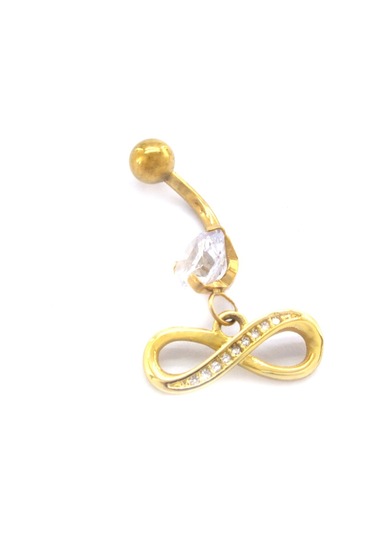 Ferizz Altın Kaplama Zirkon Taşlı Sonsuzluk Piercing Prc-127 Altın