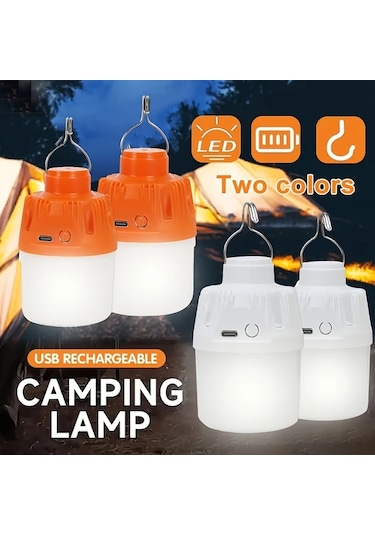 Userfriendly11 Lihangstar 4 Adet Usb Şarjlı Kamp Lambası Asma Kancalı 200 Lümen Beyaz beyaz