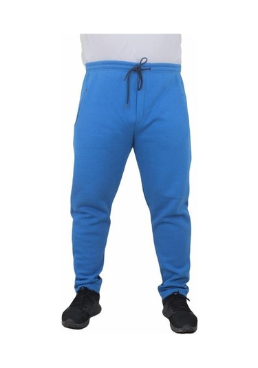 Starbattal Büyük Beden Fermuarlı Eşofman Altı 3Ip 11517 Saks-Saks