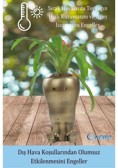 Saksı Çiçek Kaktüs Saksısı Lüx 13,5 Cm Gümüş Eskitme Varak Boyalı Havuç Desen Saksı Çiçeklik - Altın Eskitme