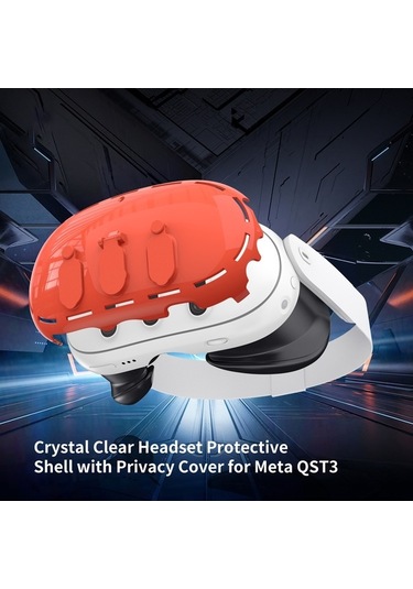Pazly Jys Jys-mq012 Meta Quest 3 Vr Kılıf, Şeffaf Pc Kapağı, Kamera Lens Koruyucu - Şeffaf Turuncu Küçük Boyutlu Versiyon Şeffaf Turuncu