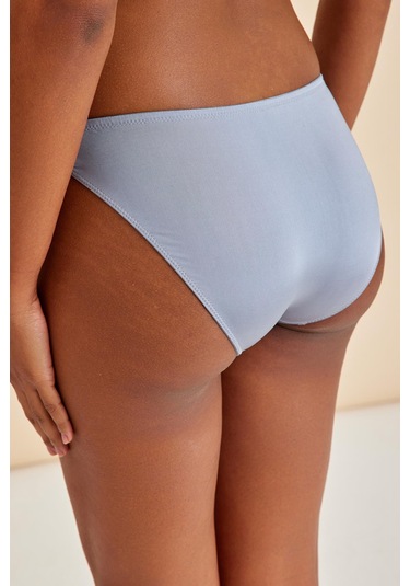 Paris Gri Mavi Dantelli Slip Külot Mavi